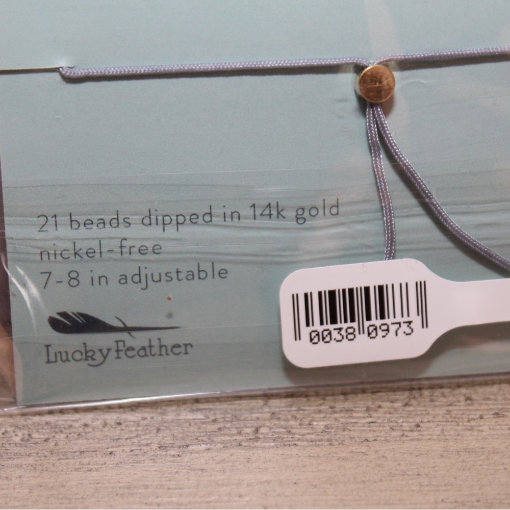 LUCKY FEATHER Fun Twenty-One 14K Gold Dipped Milestone Birthday Bracelet NWT - Picture 4 of 5